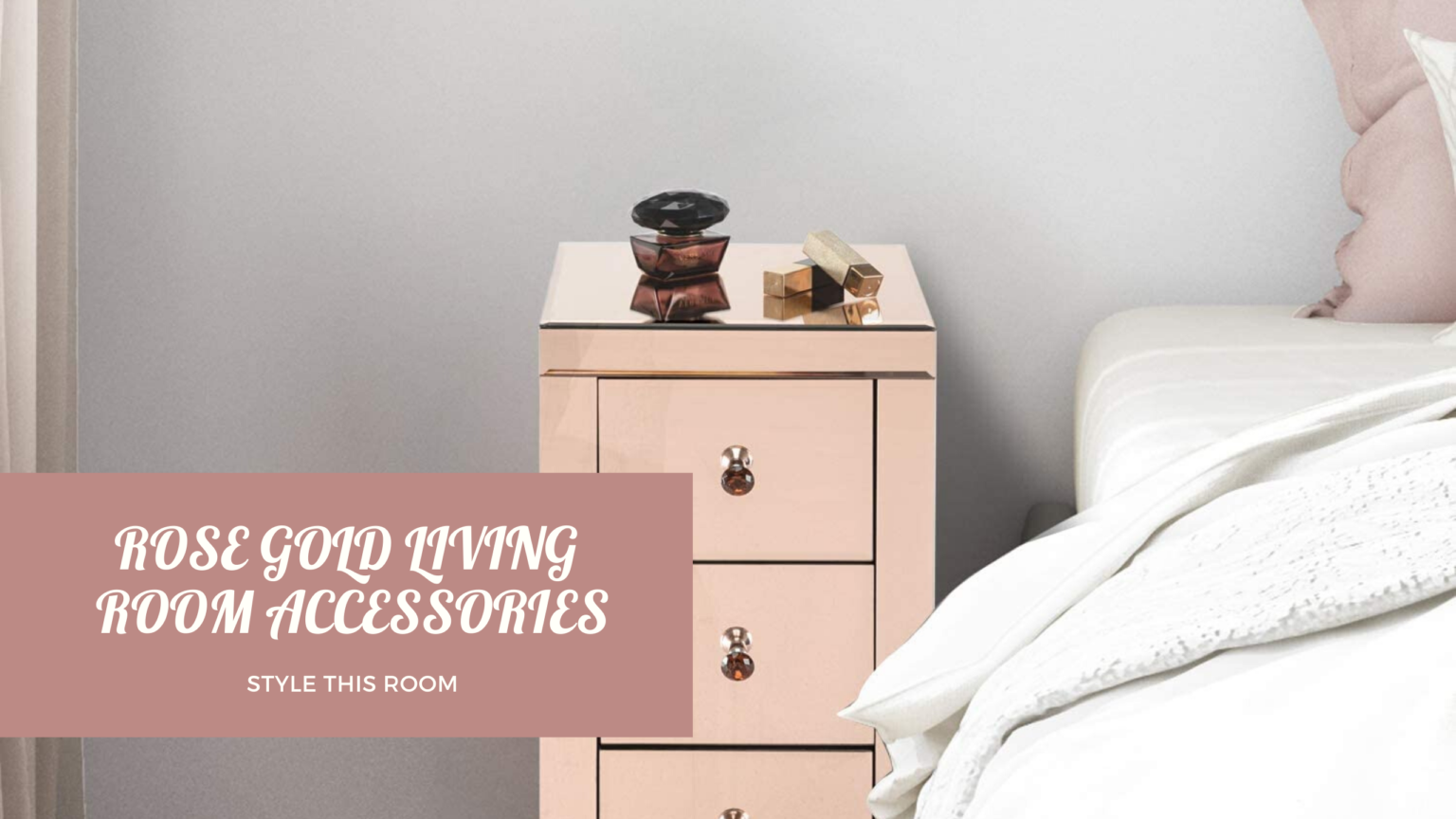 Pink And Rose Gold Living Room Accessories